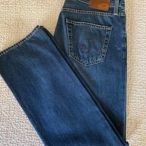 Mens denim jeans. Made by Adriano Goldschmeid  USA product. Straight leg